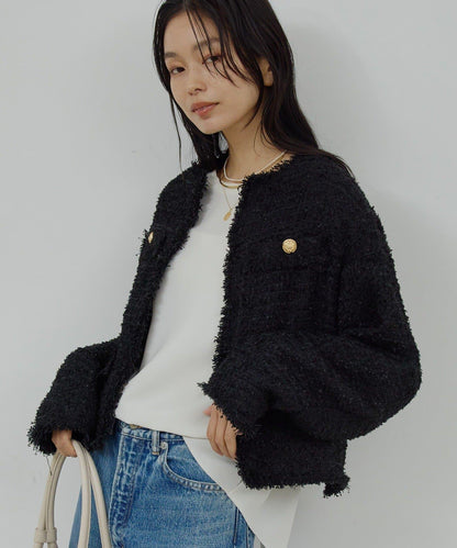 可手洗 花呢 短款夾克