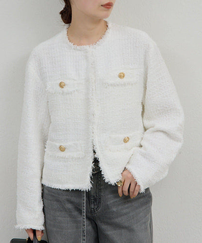 可手洗 花呢 短款夾克