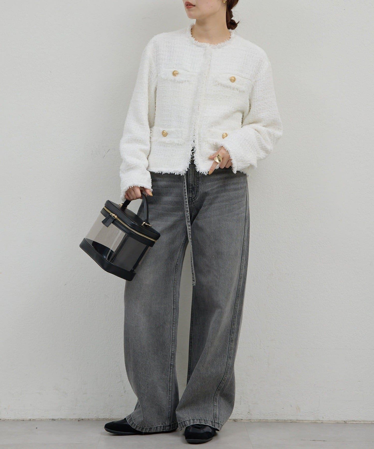 可手洗 花呢 短款夾克