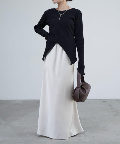 羅紋拼接設計上衣