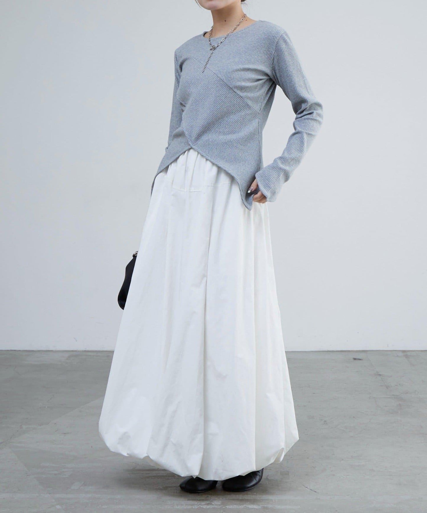 羅紋拼接設計上衣