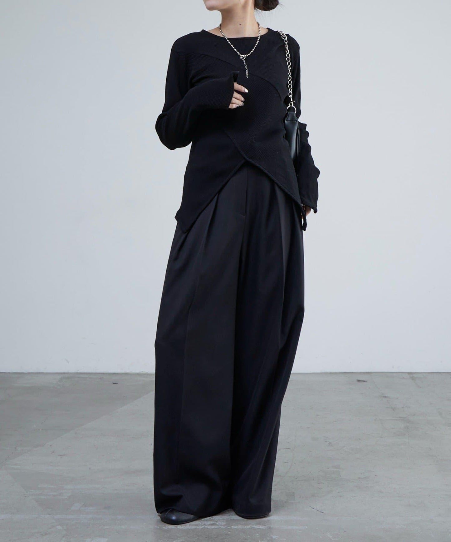 羅紋拼接設計上衣