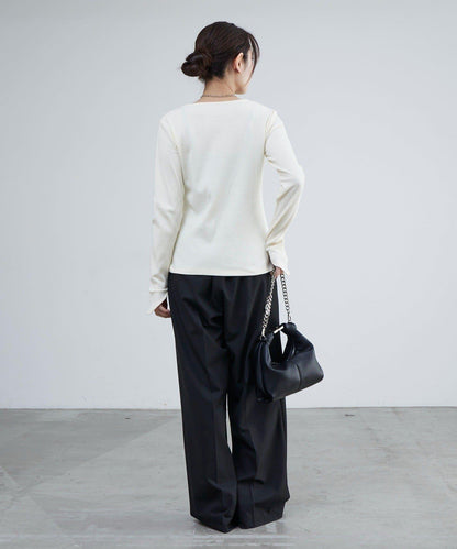 羅紋拼接設計上衣