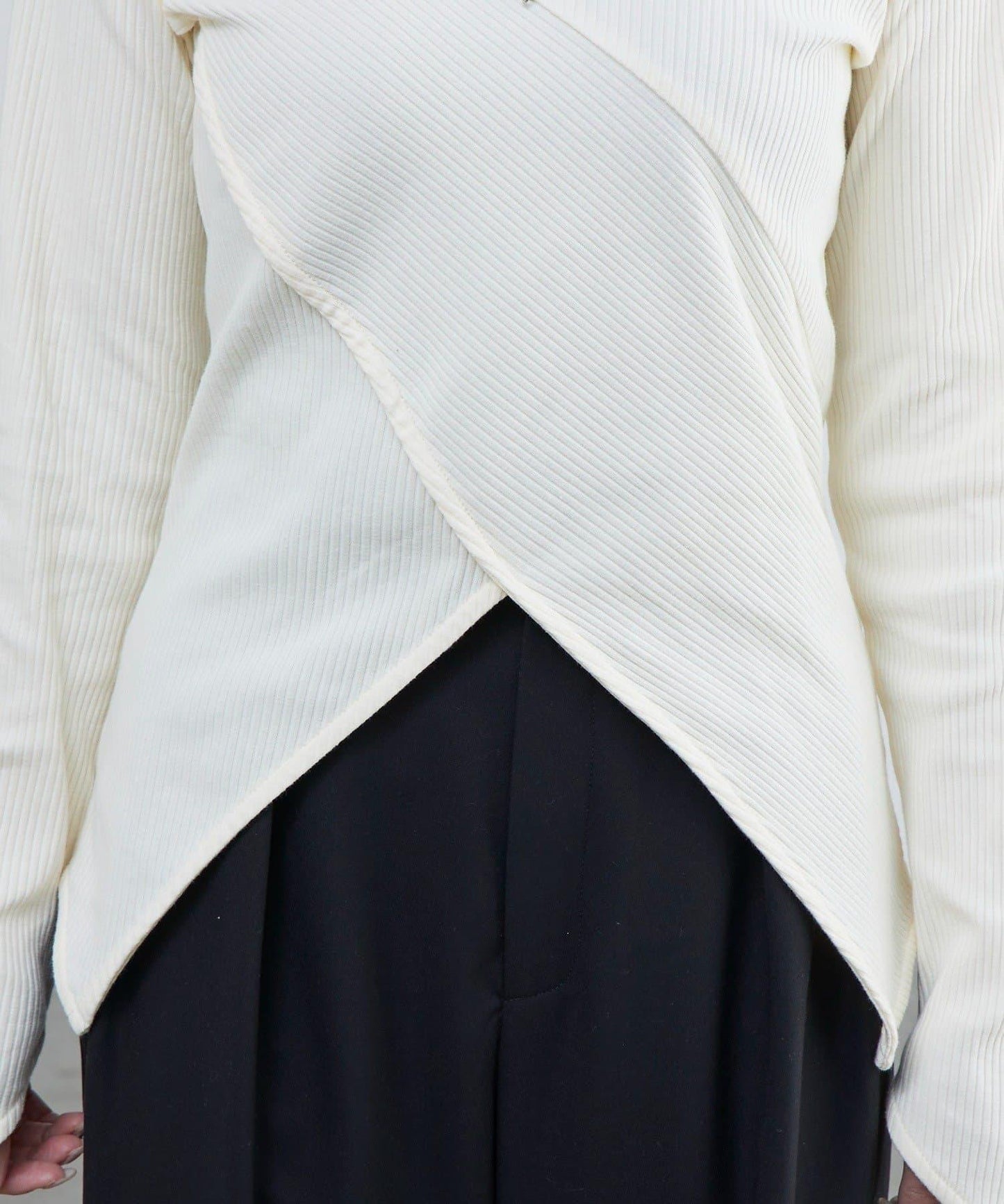 羅紋拼接設計上衣