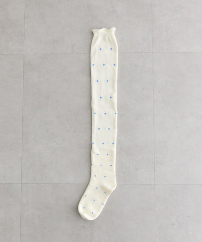 波點長筒襪