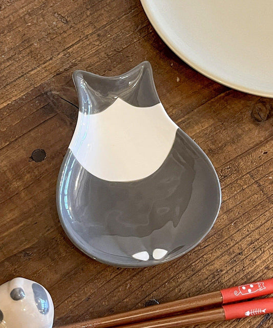 貓的餐桌系列 貓坐姿圖案 小盤