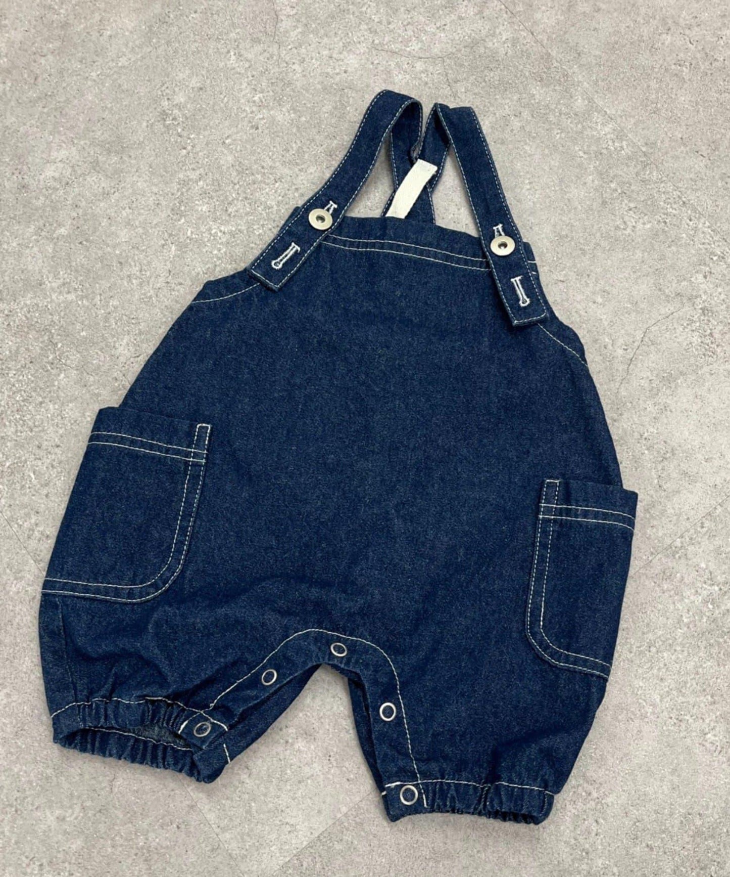 BABY 南瓜褲型 牛仔 揹帶連體爬服