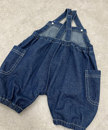 BABY 南瓜褲型 牛仔 揹帶連體爬服