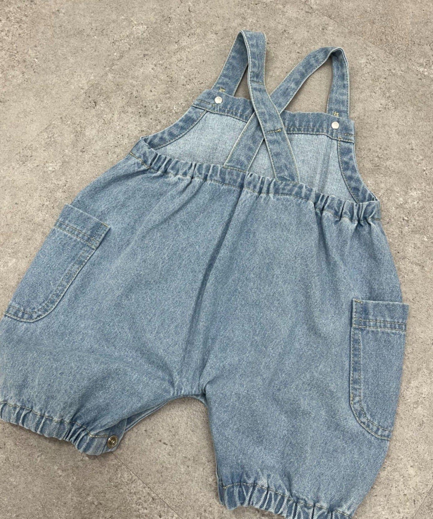 BABY 南瓜褲型 牛仔 揹帶連體爬服