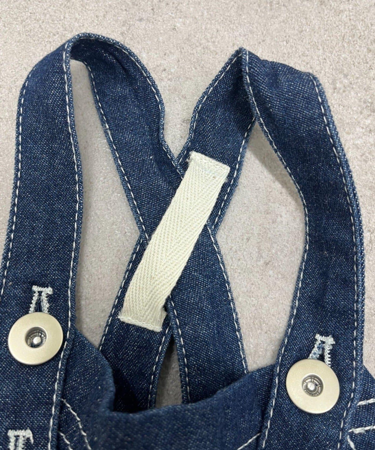 BABY 南瓜褲型 牛仔 揹帶連體爬服