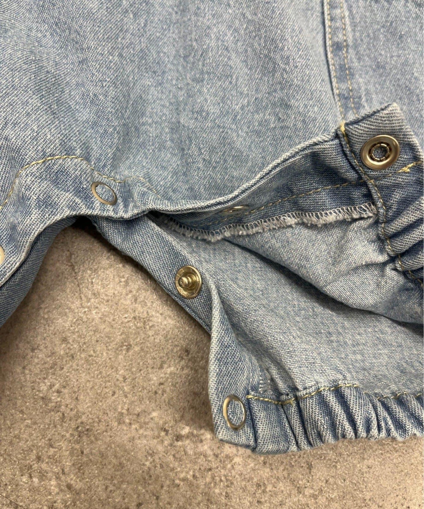 BABY 南瓜褲型 牛仔 揹帶連體爬服