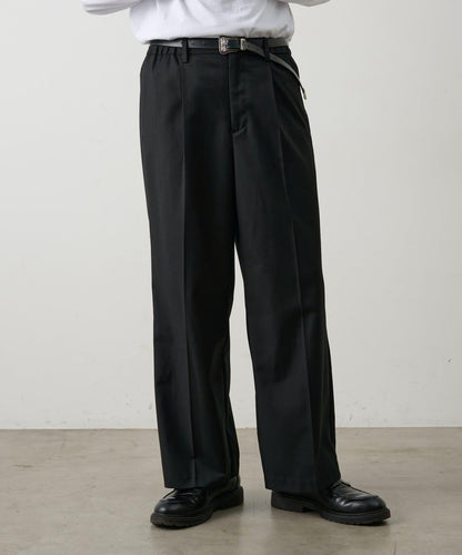 成套搭配 舒適斜紋闊腿西裝褲