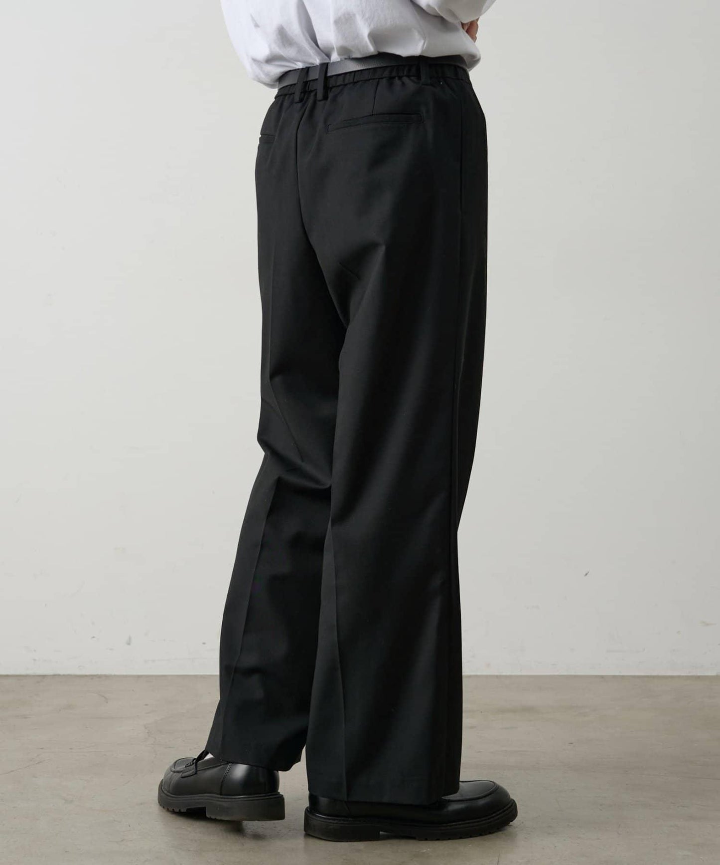 成套搭配 舒適斜紋闊腿西裝褲