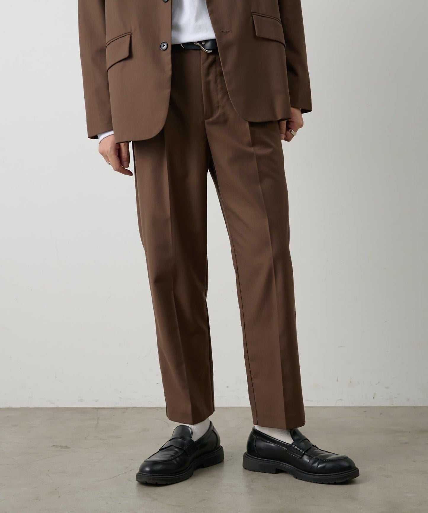 套裝可搭配 舒適斜紋 錐形 西褲