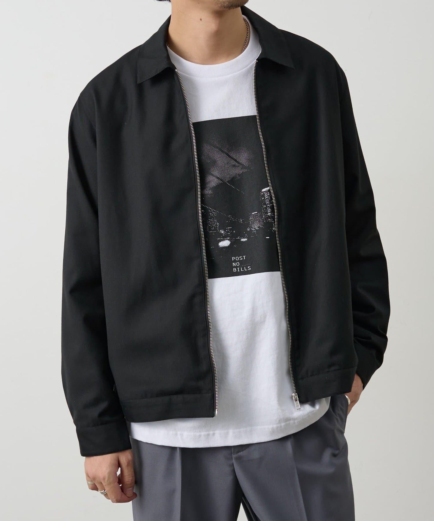 可成套搭配 舒適斜紋 拉鍊襯衫