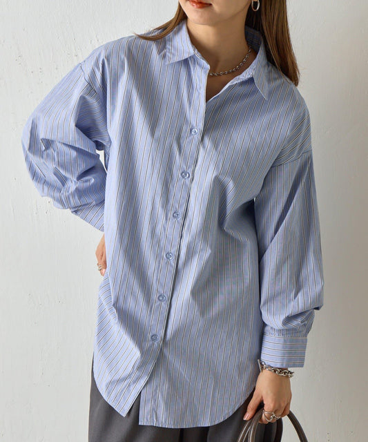 長袖 多色條紋 襯衫