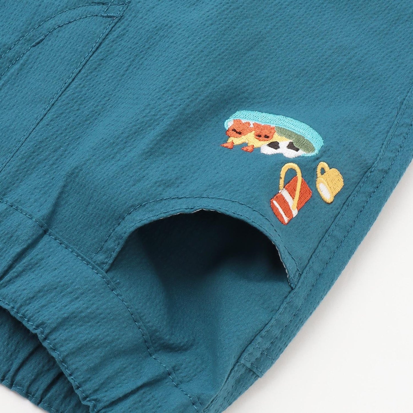 六分丈 野餐恐龍與飯糰圖案 褲子