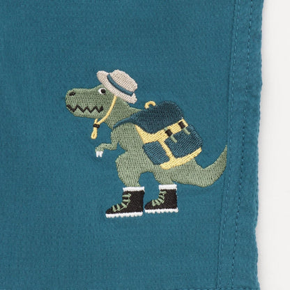 六分丈 野餐恐龍與飯糰圖案 褲子