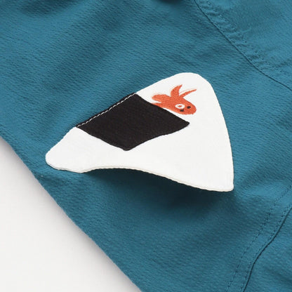 六分丈 野餐恐龍與飯糰圖案 褲子