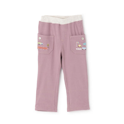 長款直筒 交通工具刺繡 褲子