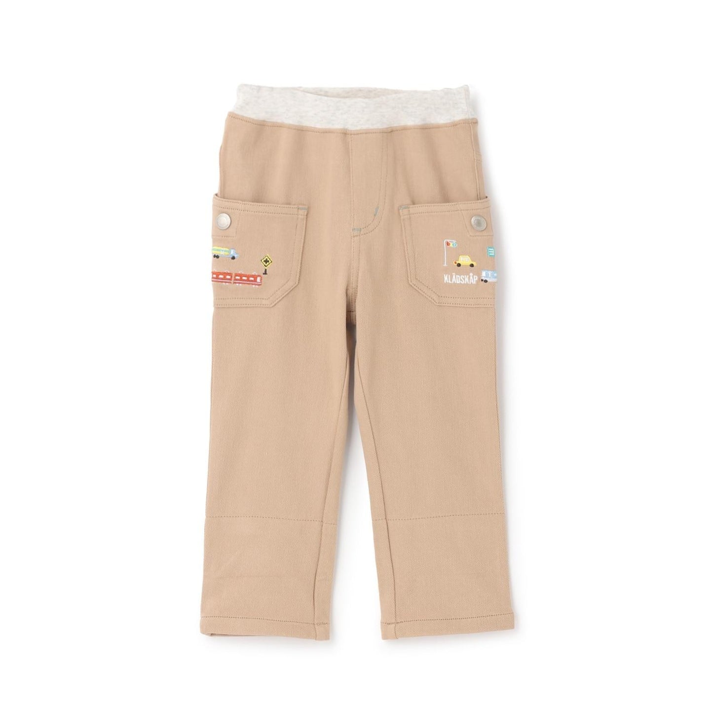 長款直筒 交通工具刺繡 褲子