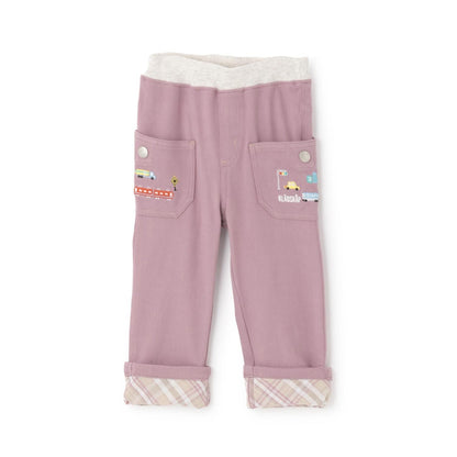 長款直筒 交通工具刺繡 褲子