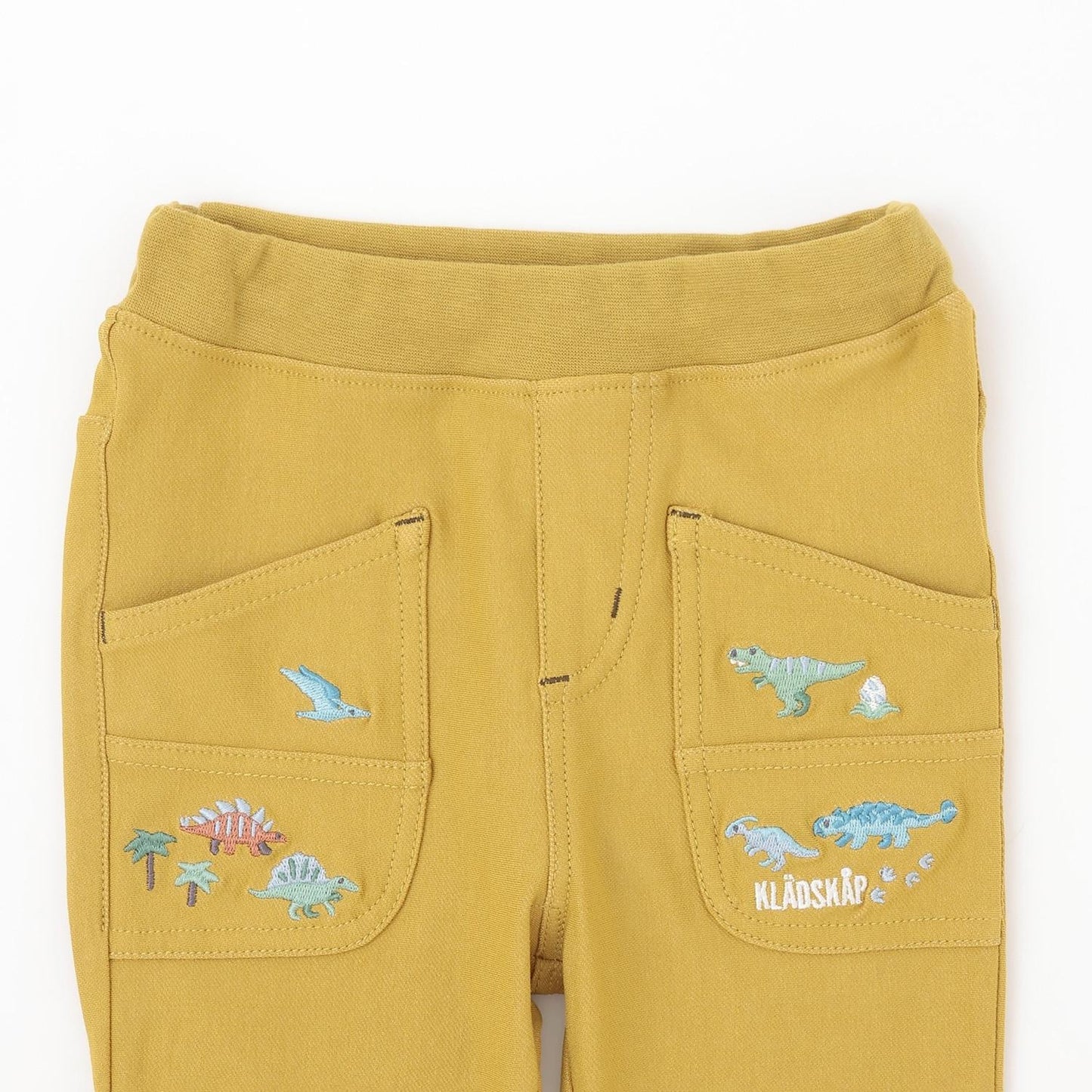 長款直筒 恐龍刺繡 褲子