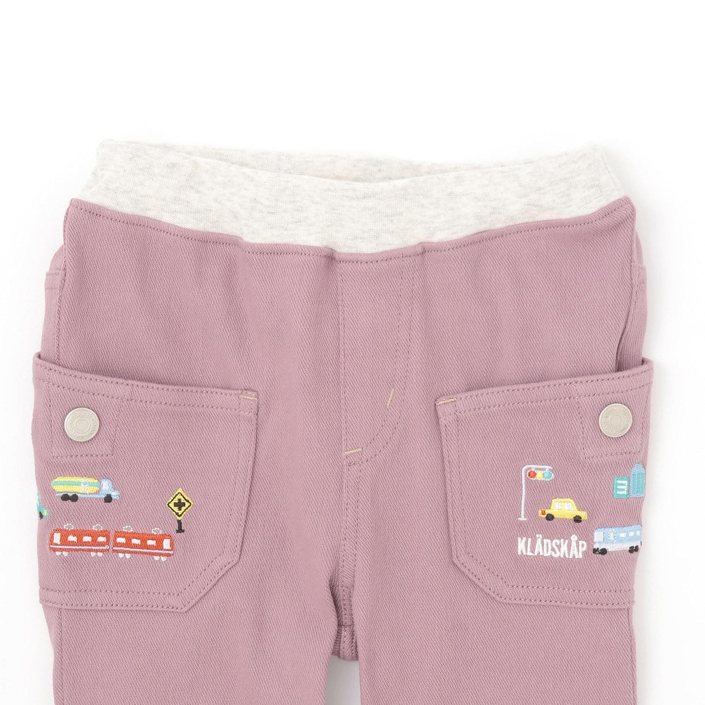 長款直筒 交通工具刺繡 褲子