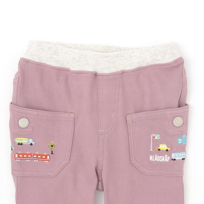 長款直筒 交通工具刺繡 褲子