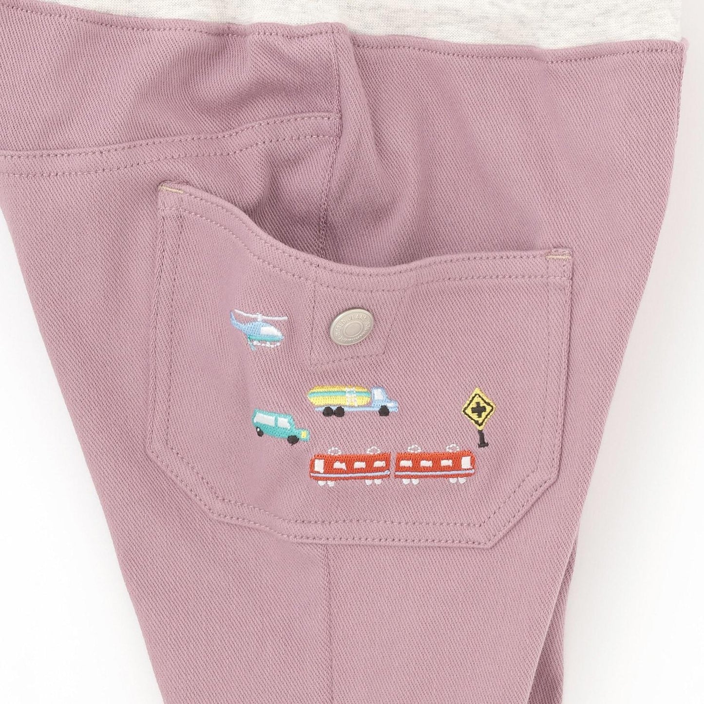 長款直筒 交通工具刺繡 褲子