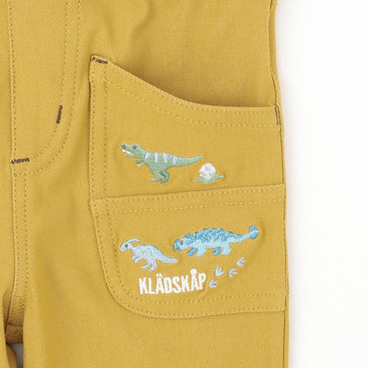 長款直筒 恐龍刺繡 褲子