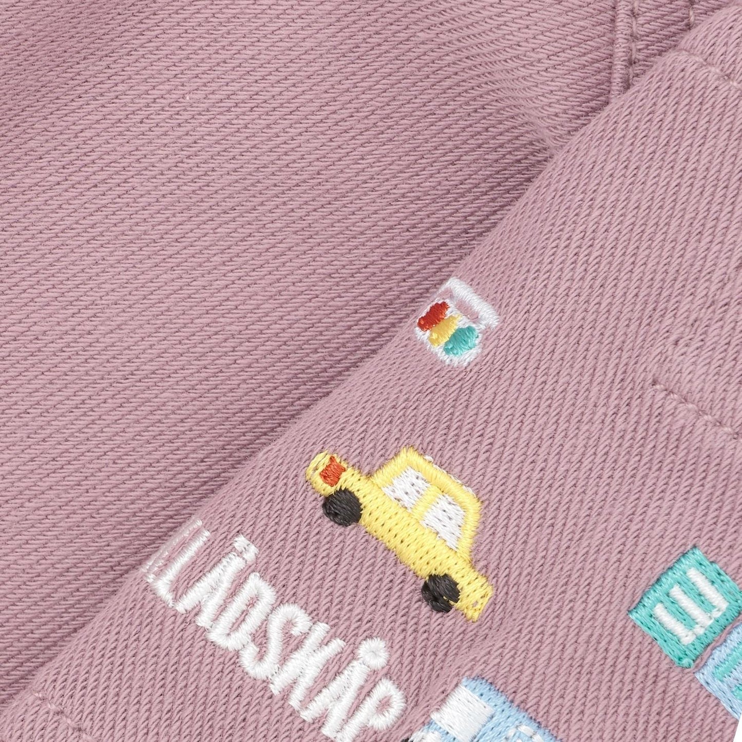 長款直筒 交通工具刺繡 褲子