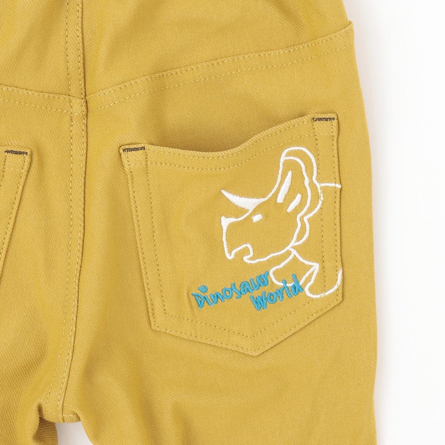 長款直筒 恐龍刺繡 褲子