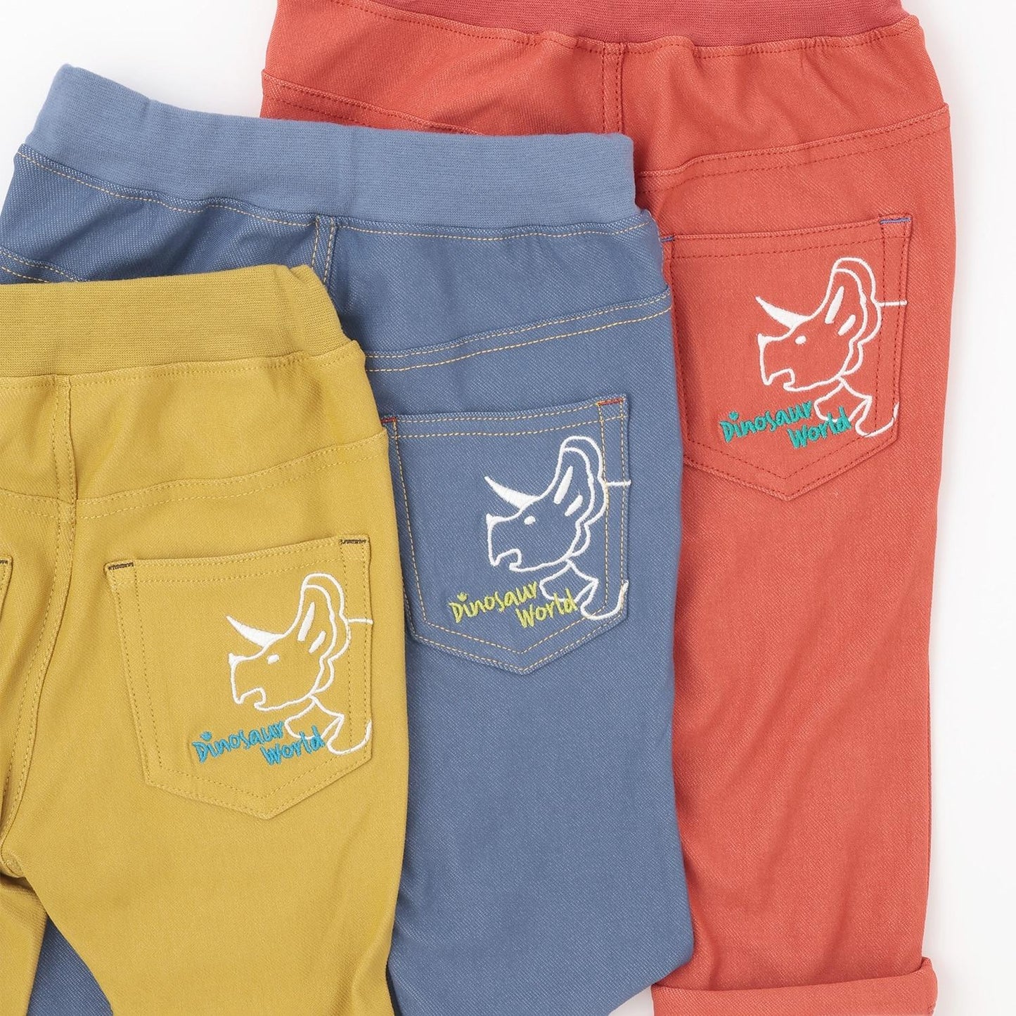 長款直筒 恐龍刺繡 褲子