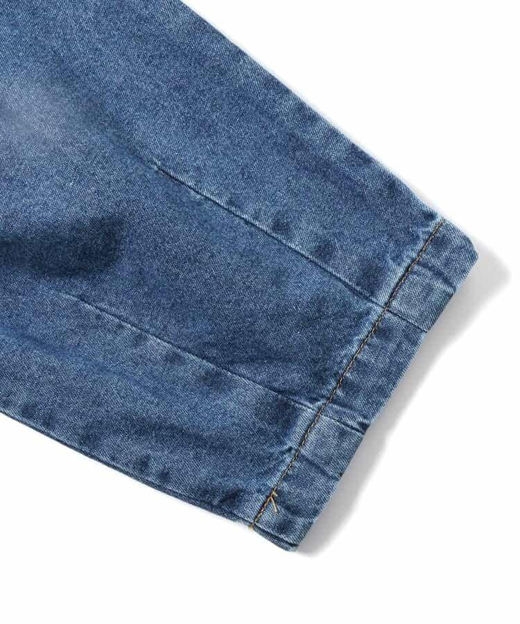 全長 寬鬆 折褶 牛仔褲