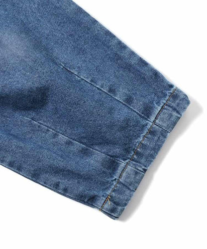 全長 寬鬆 折褶 牛仔褲