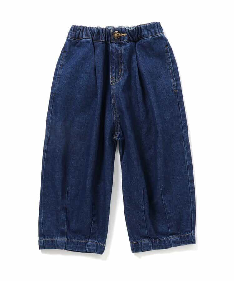 全長 寬鬆 折褶 牛仔褲