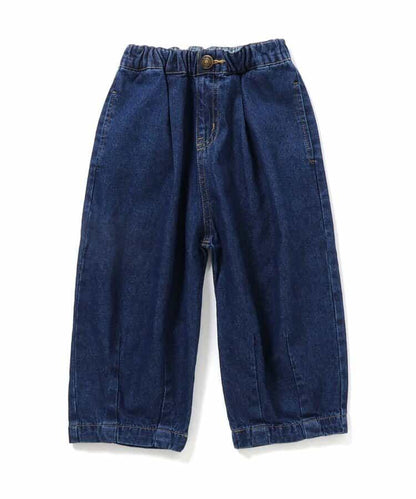 全長 寬鬆 折褶 牛仔褲