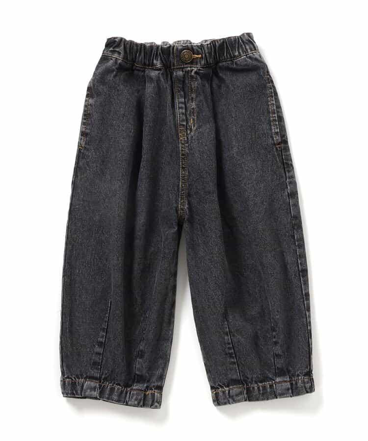 全長 寬鬆 折褶 牛仔褲