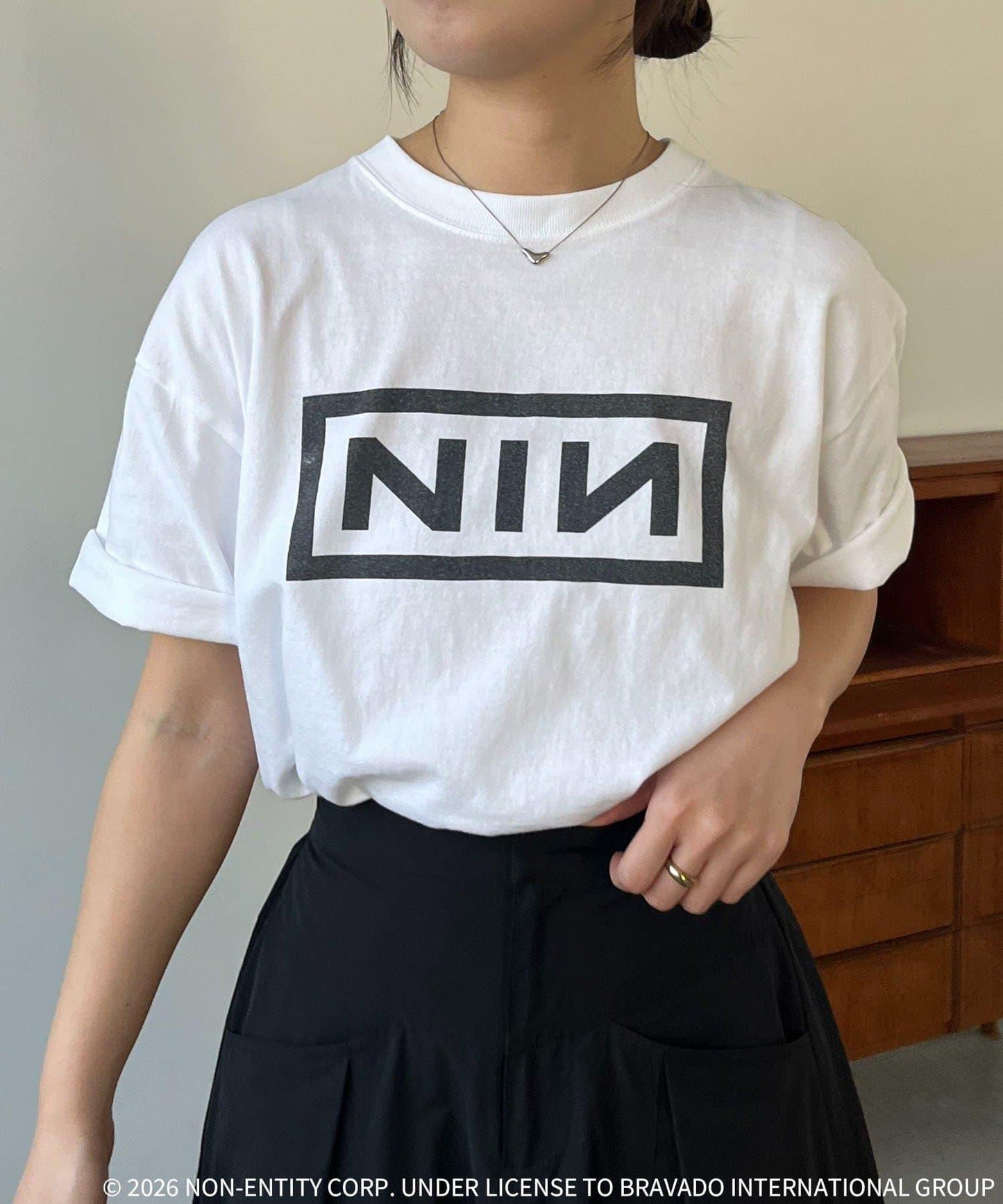 GOOD ROCK SPEED Nine Inch Nails 方框Logo印花 T恤