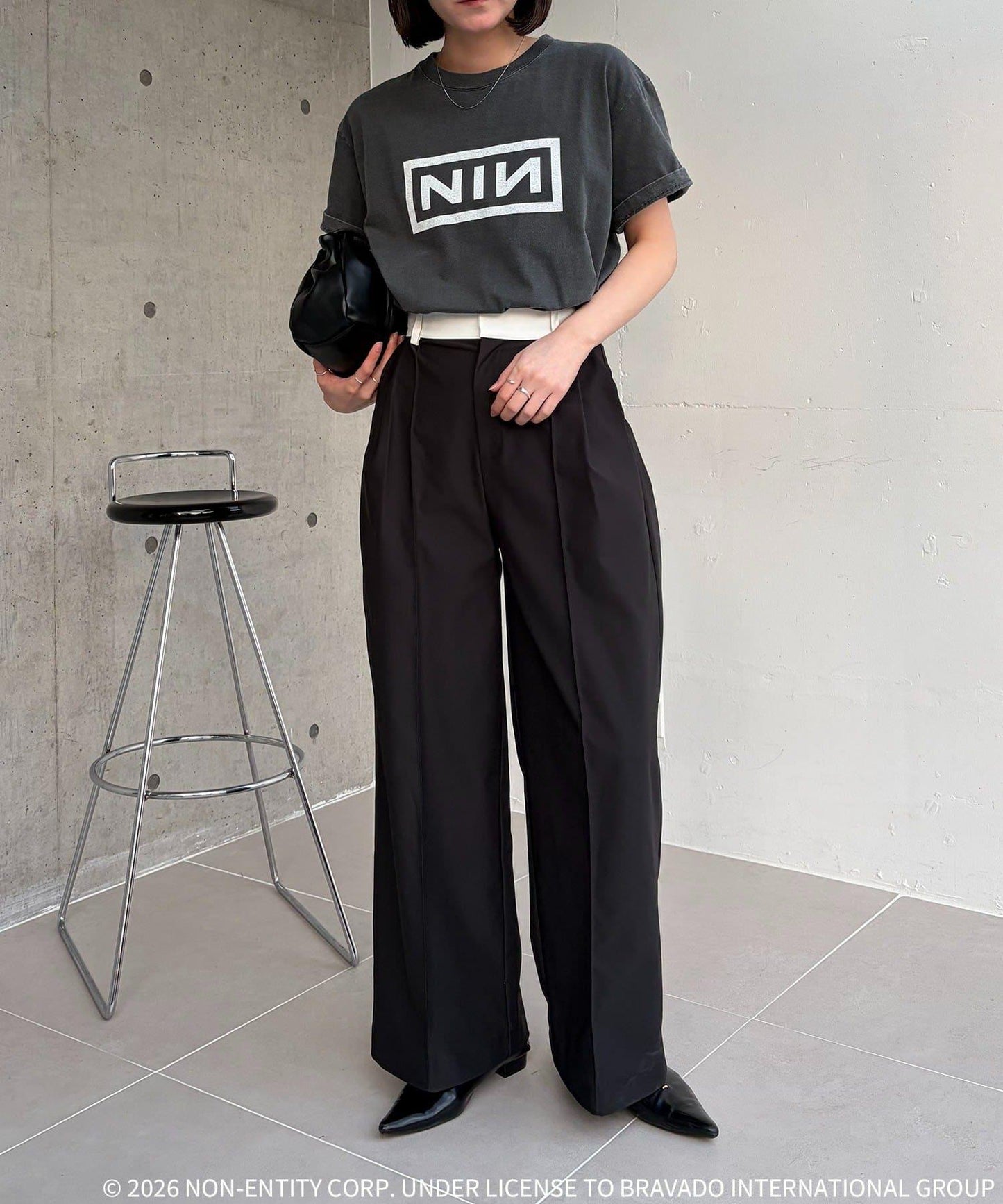 GOOD ROCK SPEED Nine Inch Nails 方框Logo印花 T恤