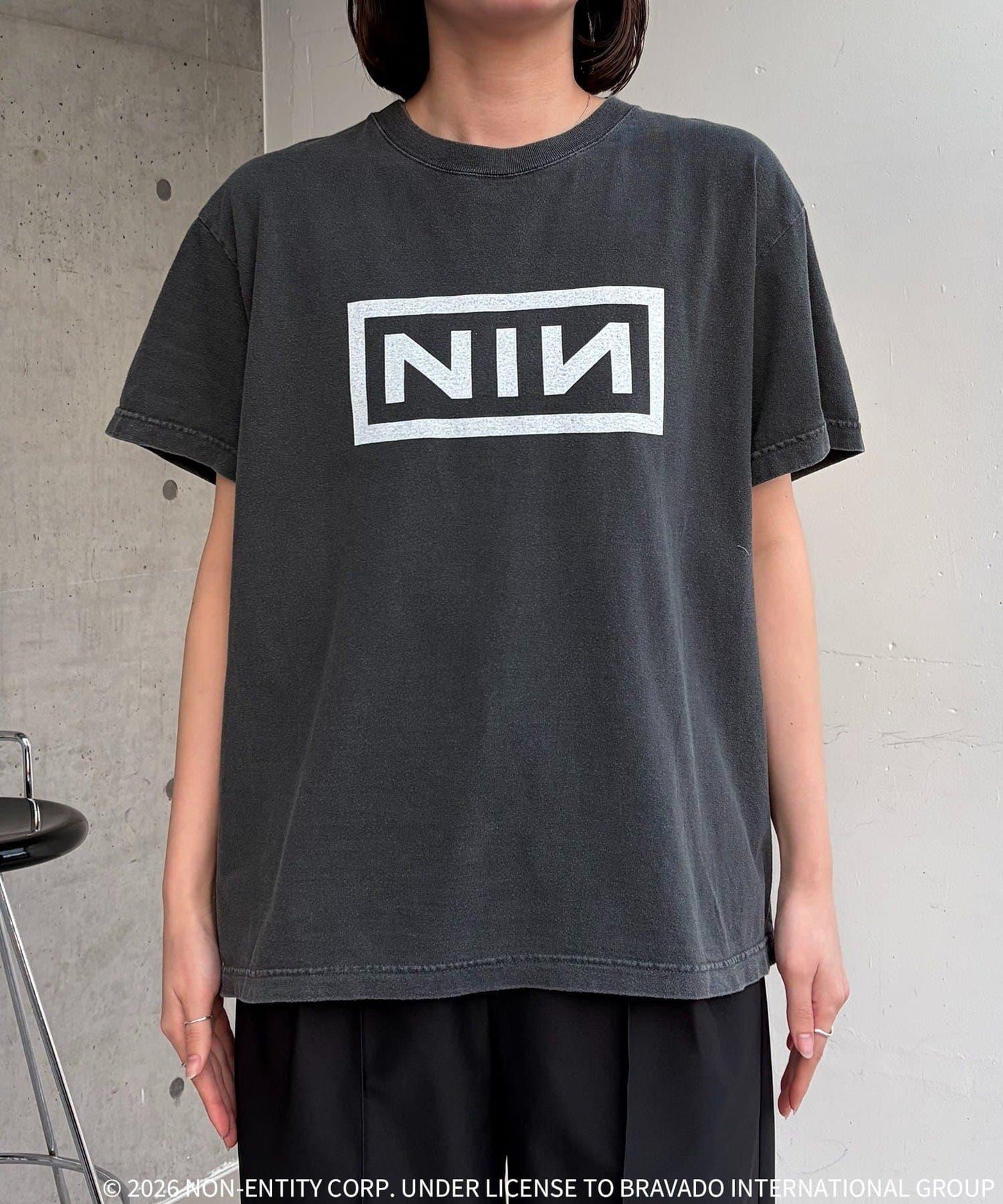 GOOD ROCK SPEED Nine Inch Nails 方框Logo印花 T恤