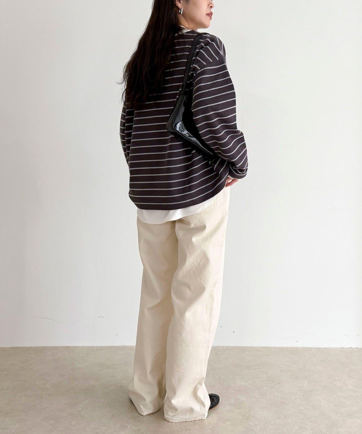 寬鬆版型 條紋 針織套頭衫