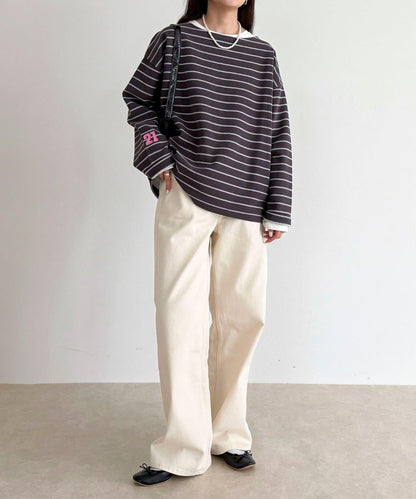 寬鬆版型 條紋 針織套頭衫