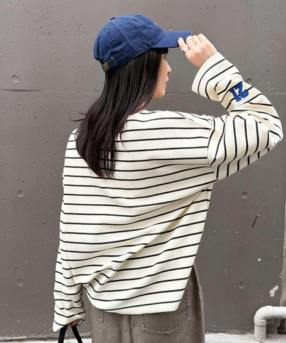 寬鬆版型 條紋 針織套頭衫