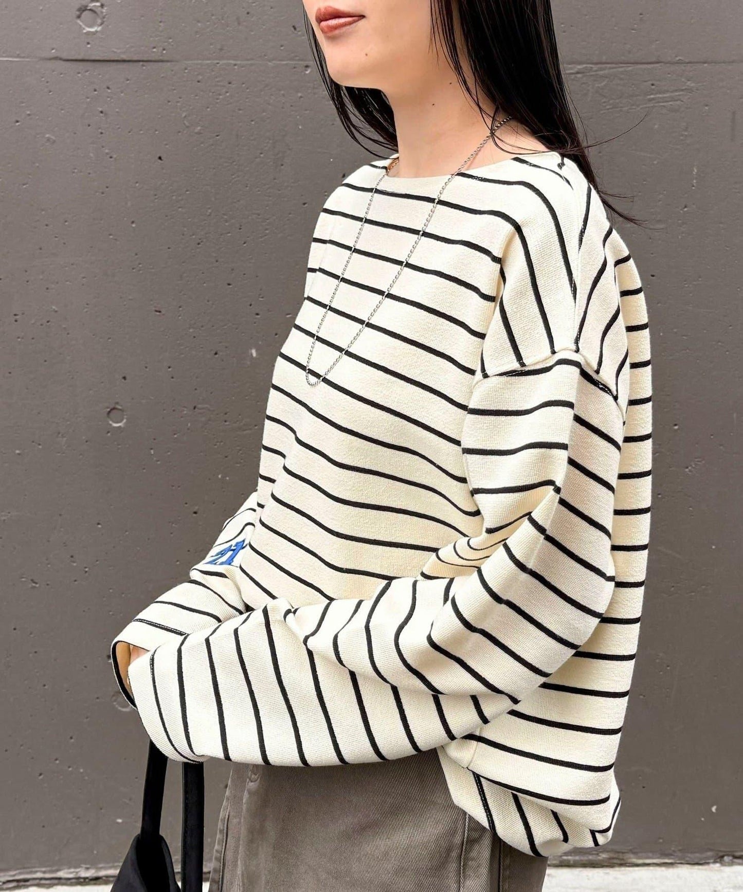 寬鬆版型 條紋 針織套頭衫
