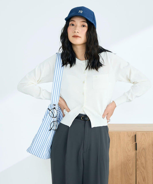 FR刺繡 BASIC 棉混 針織開衫