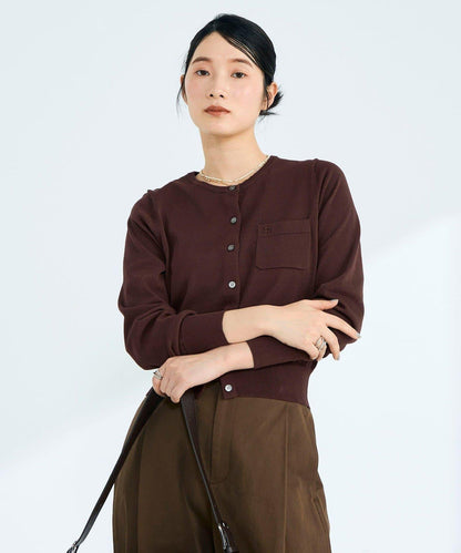 FR刺繡 BASIC 棉混 針織開衫