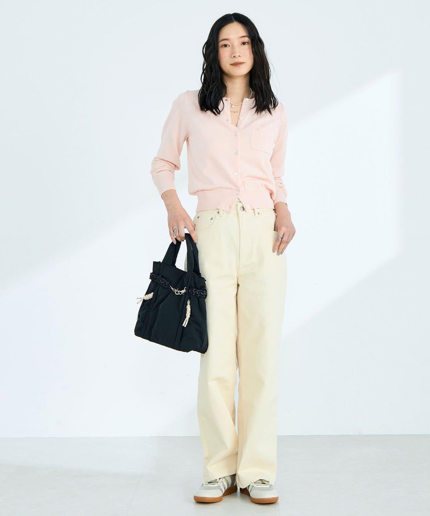 FR刺繡 BASIC 棉混 針織開衫