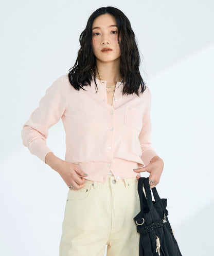 FR刺繡 BASIC 棉混 針織開衫